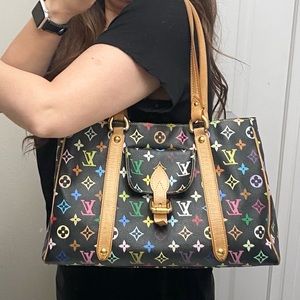 Louis Vuitton Black Murakami Multicolored Handbag